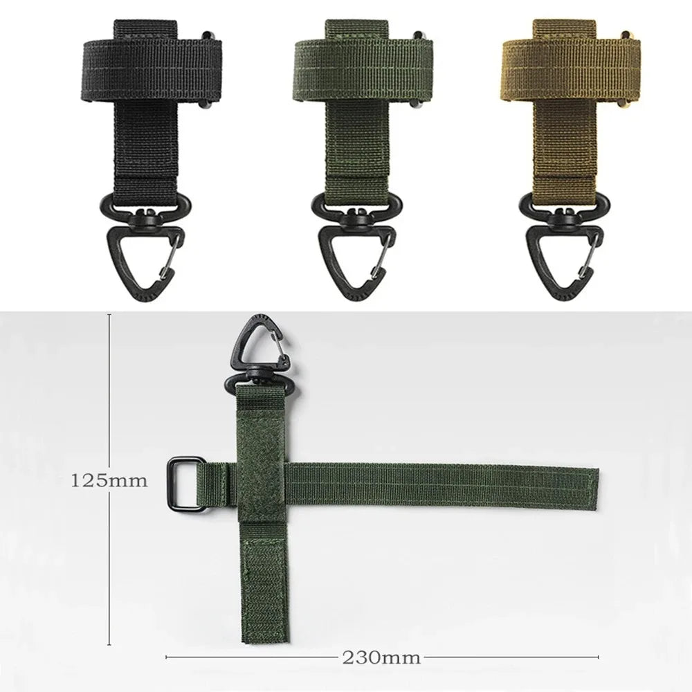 Mountaineering Buckle Outdoor Keychain Gear Clip Keeper Pouch Belt Keychain Gloves Rope Holder Military Hook Camping