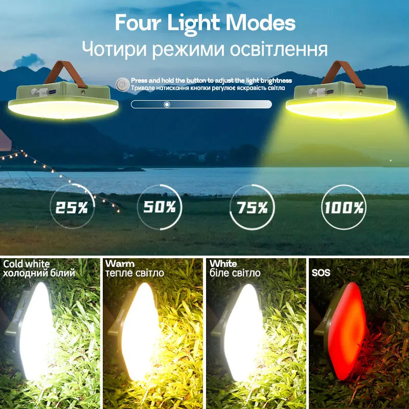 MOSLIGHTING Camping Lantern with 5 Lighting Modes LED Outdoor Light USB-C Fast Charging Hanging Tent Lamp for Outdoor Work Light