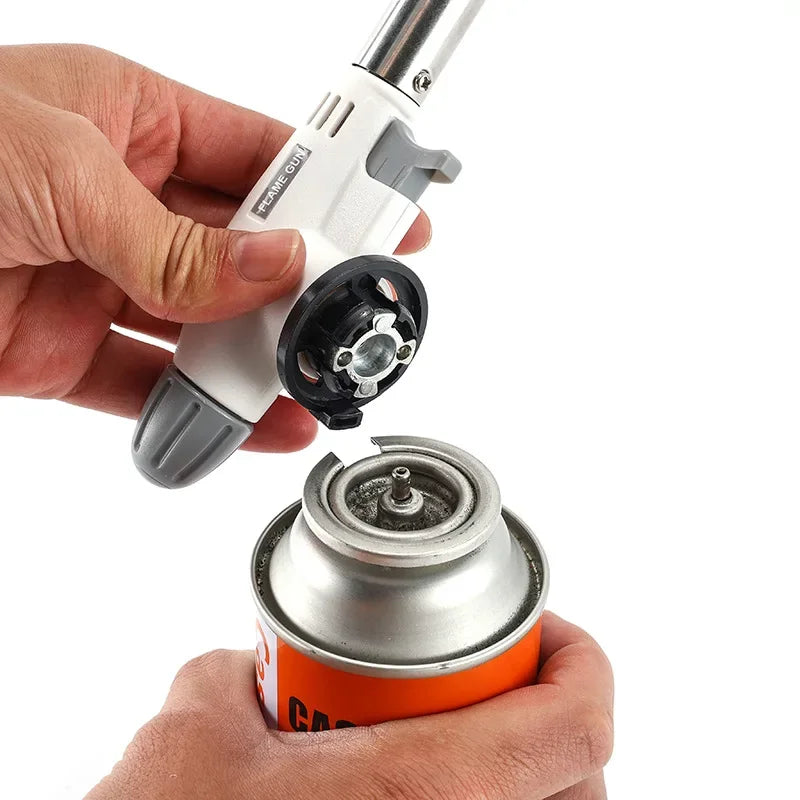 Torch Cooking AutoIgnition Butane Gas Welding-Burner Welding Gas Burner Flame Gas Torch Flame Gun Blow for BBQ Camping Cooking